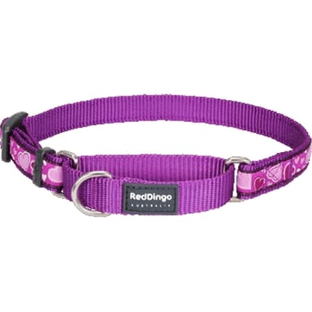 Red Dingo MC-BZ-PU-SM Martingale Dog Collar Design Breezy Love Purple; Small